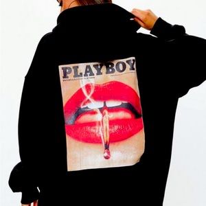 MIssguided playboy black hoodie